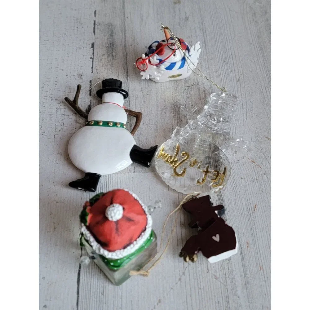 Ice Cube Snowman variety snowflake snow set mistletoe Xmas ornament‎